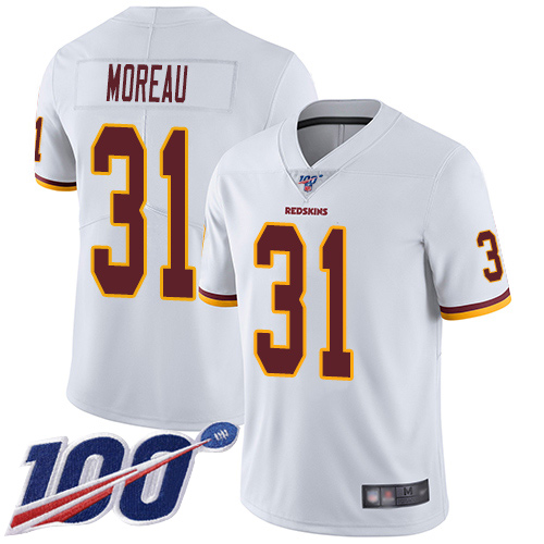 Washington Redskins Limited White Men Fabian Moreau Road Jersey NFL Football 31 100th Season